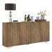 Aparador Buffet 4 Portas com Pés Quadrados Veneza Multimóveis V3557 Rustic/Branco