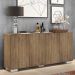 Aparador Buffet 4 Portas com Pés Quadrados Veneza Multimóveis V3557 Rustic/Branco