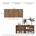 Aparador Buffet 4 Portas com Pés Quadrados Veneza Multimóveis V3557 Rustic/Branco