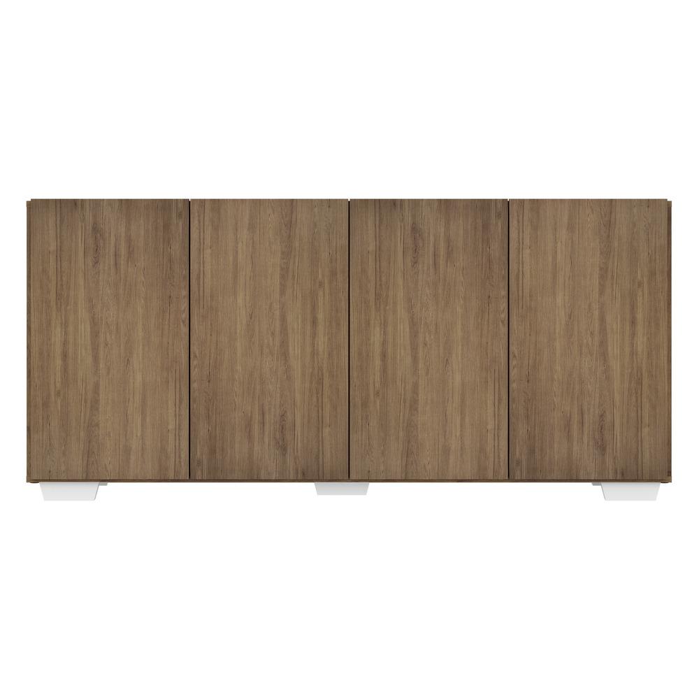 Aparador Buffet 4 Portas com Pés Quadrados Veneza Multimóveis V3557 Rustic/Branco