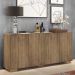 Aparador Buffet 4 Portas com Pés Quadrados Veneza Multimóveis V3557 Rustic/Natural