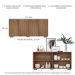 Aparador Buffet 4 Portas com Pés Quadrados Veneza Multimóveis V3557 Rustic/Natural