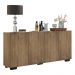 Aparador Buffet 4 Portas com Pés Quadrados Veneza Multimóveis V3557 Rustic/Preto