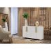 Aparador Buffet 4 Portas com Pés Quadrados Viena Multimóveis Branco/Natural