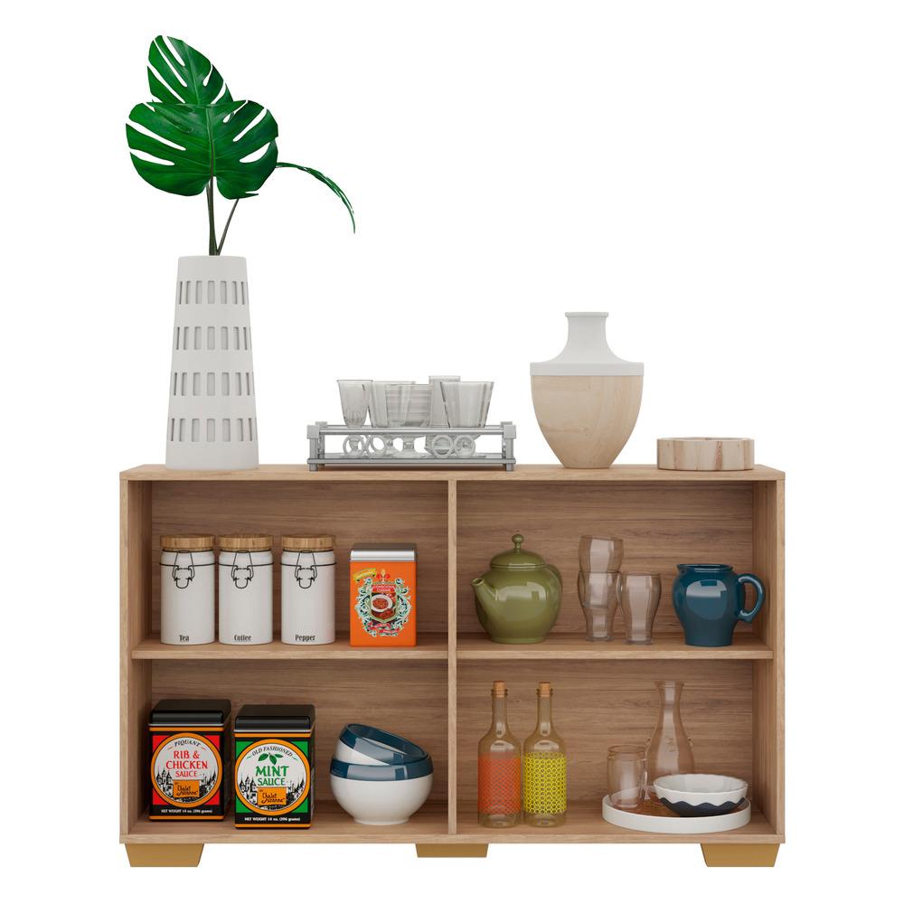Aparador Buffet 4 Portas com Pés Quadrados Viena Multimóveis Rustic/Natural