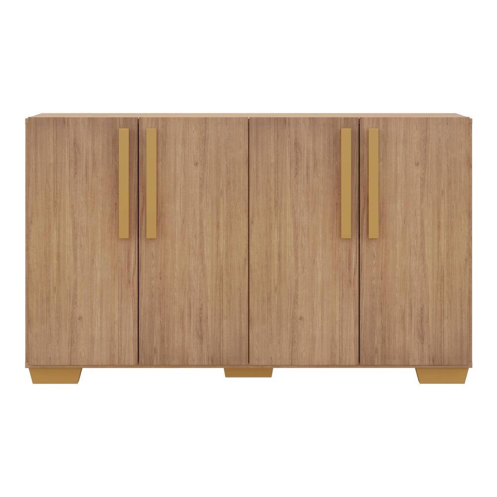 Aparador Buffet 4 Portas com Pés Quadrados Viena Multimóveis Rustic/Natural