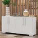 Aparador Buffet 4 Portas com Pés Quadrados Viena Multimóveis V3607 Branco