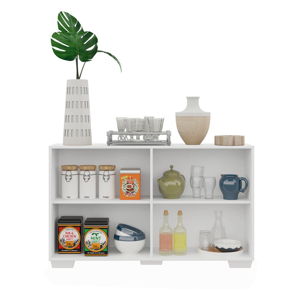 Aparador Buffet 4 Portas com Pés Quadrados Viena Multimóveis V3607 Branco