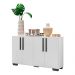 Aparador Buffet 4 Portas com Pés Quadrados Viena Multimóveis V3607 Branco/Preto