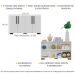 Aparador Buffet 4 Portas com Pés Quadrados Viena Multimóveis V3607 Branco/Preto