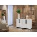Aparador Buffet 4 Portas com Pés Quadrados Viena Multimóveis V3607 Branco/Preto