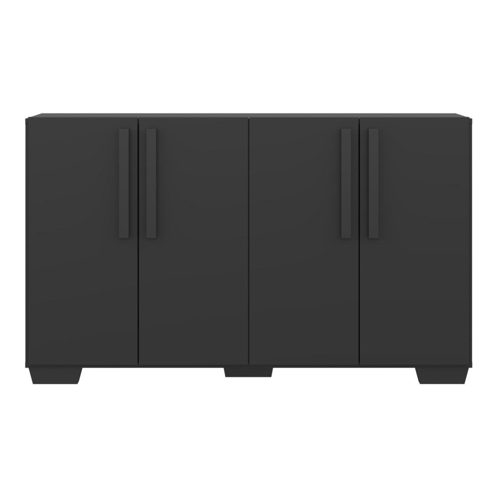 Aparador Buffet 4 Portas com Pés Quadrados Viena Multimóveis V3607 Preto