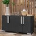 Aparador Buffet 4 Portas com Pés Quadrados Viena Multimóveis V3607 Preto/Branco