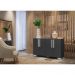 Aparador Buffet 4 Portas com Pés Quadrados Viena Multimóveis V3607 Preto/Branco
