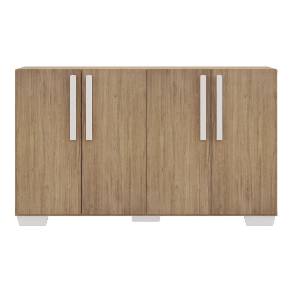 Aparador Buffet 4 Portas com Pés Quadrados Viena Multimóveis V3607 Rustic/Branco