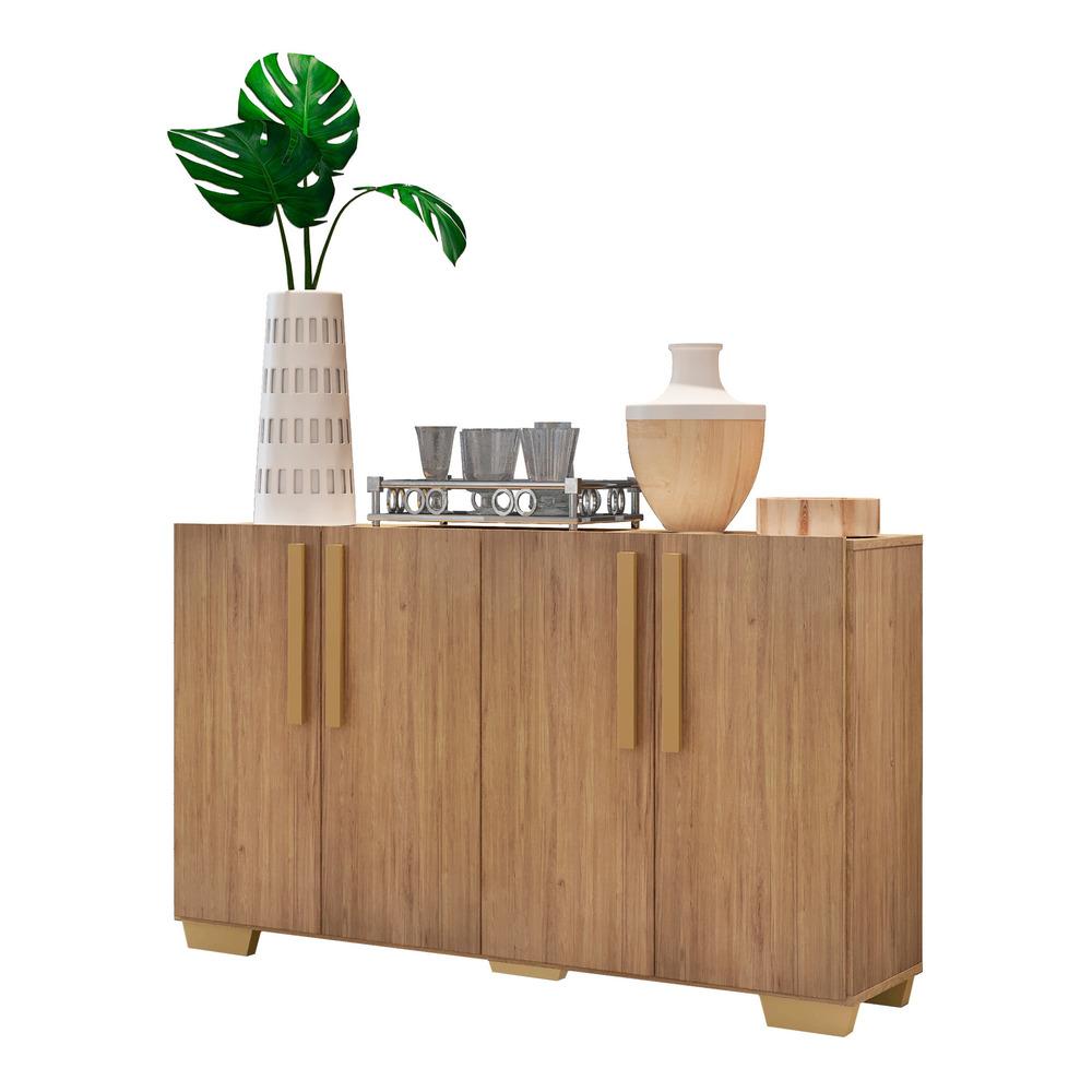 Aparador Buffet 4 Portas com Pés Quadrados Viena Multimóveis V3607 Rustic/Natural