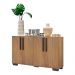 Aparador Buffet 4 Portas com Pés Quadrados Viena Multimóveis V3607 Rustic/Preto