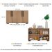 Aparador Buffet 4 Portas com Pés Quadrados Viena Multimóveis V3607 Rustic/Preto