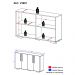 Aparador Buffet 4 Portas com Pés Quadrados Viena Multimóveis V3607 Rustic/Preto
