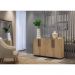 Aparador Buffet 4 Portas com Pés Quadrados Viena Multimóveis V3607 Rustic/Preto