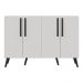 Aparador Buffet 4 Portas com Pés Retrô Viena Multimóveis Branco/Preto