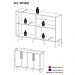 Aparador Buffet 4 Portas com Pés Retrô Viena Multimóveis Rustic/Branco
