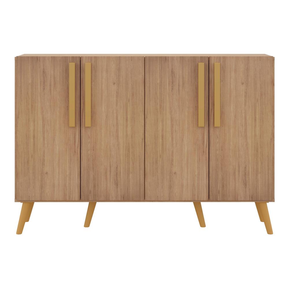 Aparador Buffet 4 Portas com Pés Retrô Viena Multimóveis Rustic/Natural