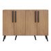 Aparador Buffet 4 Portas com Pés Retrô Viena Multimóveis Rustic/Preto