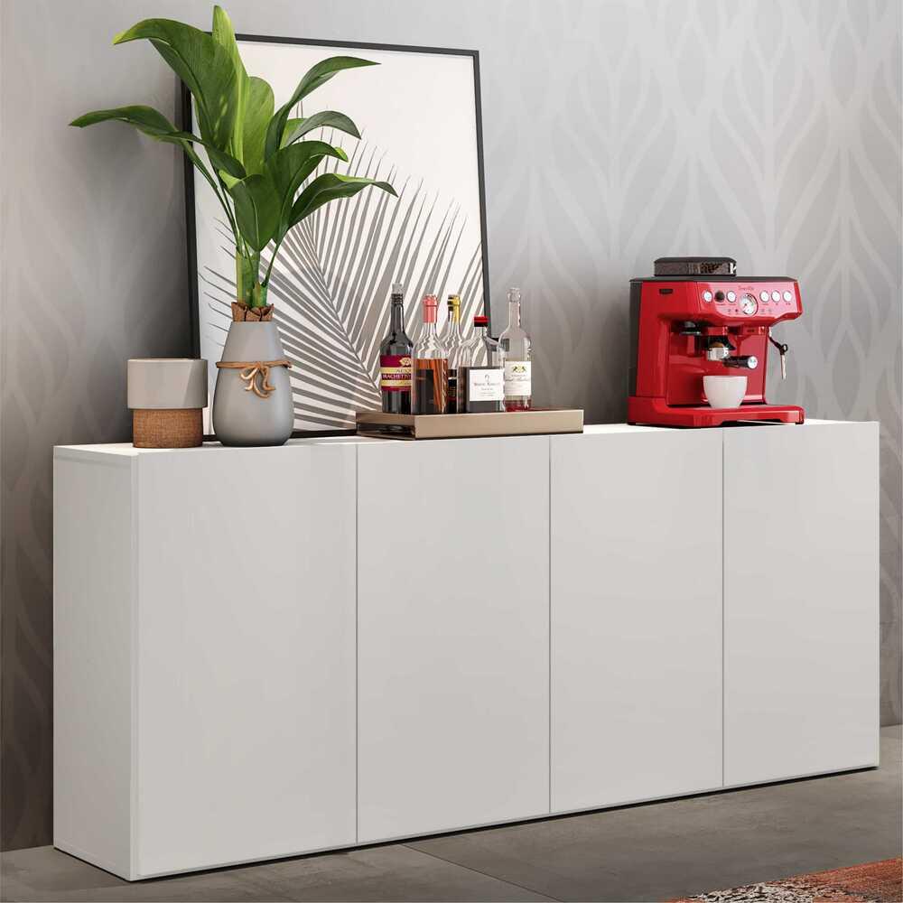 Aparador Buffet 4 portas Veneza Multimóveis V3555 Branco