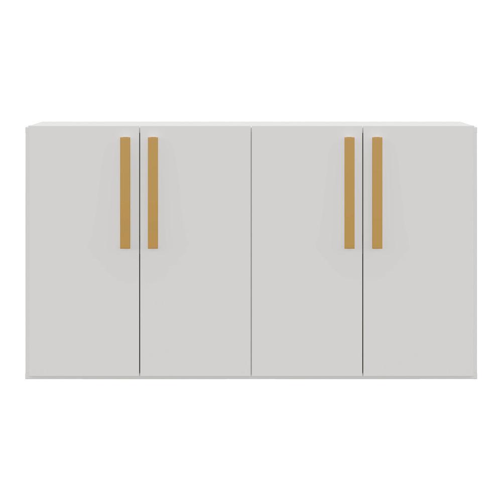 Aparador Buffet 4 portas Viena Multimóveis Branco/Natural
