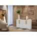 Aparador Buffet 4 portas Viena Multimóveis Branco/Natural