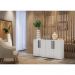 Aparador Buffet 4 portas Viena Multimóveis Branco/Preto