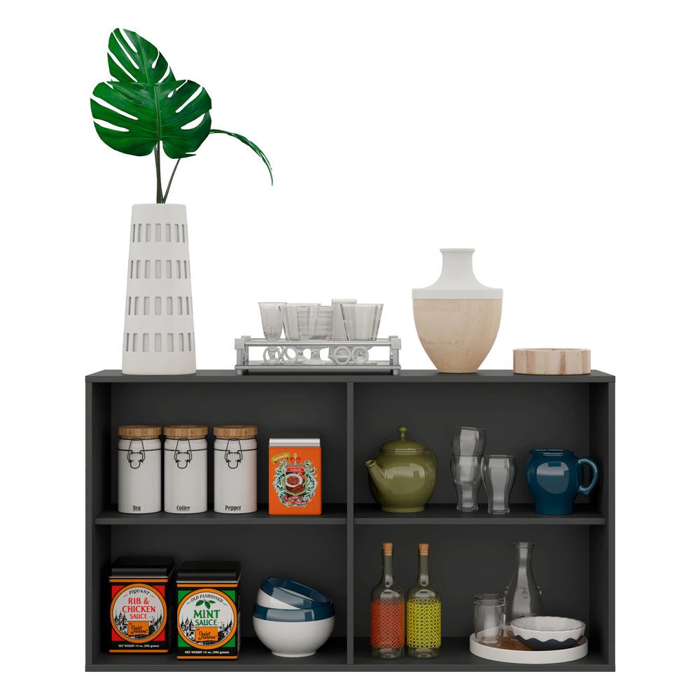 Aparador Buffet 4 portas Viena Multimóveis Preto/Branco