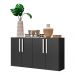 Aparador Buffet 4 portas Viena Multimóveis V3604 Preto/Branco