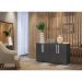 Aparador Buffet 4 portas Viena Multimóveis V3604 Preto/Branco
