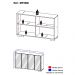 Aparador Buffet 4 portas c/ Espelho e Pés Quadrados Vegas Multimóveis Rustic/Branco