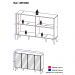 Aparador Buffet 4 portas c/ Espelho e Pés Retrô Vegas Multimóveis Rustic/Branco