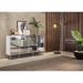 Aparador Buffet 4 portas com Espelho Retrô Vegas Multimóveis V3559 Branco/Natural