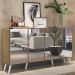 Aparador Buffet 4 portas com Espelho Retrô Vegas Multimóveis V3559 Rustic/Branco