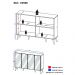 Aparador Buffet 4 portas com Espelho Retrô Vegas Multimóveis V3559 Rustic/Branco