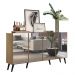 Aparador Buffet 4 portas com Espelho Retrô Vegas Multimóveis V3559 Rustic/Preto