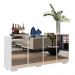 Aparador Buffet 4 portas com Espelho e Pés Quadrados Vegas Multimóveis V3560 Branco