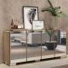 Aparador Buffet 4 portas com Espelho e Pés Quadrados Vegas Multimóveis V3560 Rustic/Branco