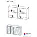 Aparador Buffet 4 portas com Espelho e Pés Quadrados Vegas Multimóveis V3560 Rustic/Branco
