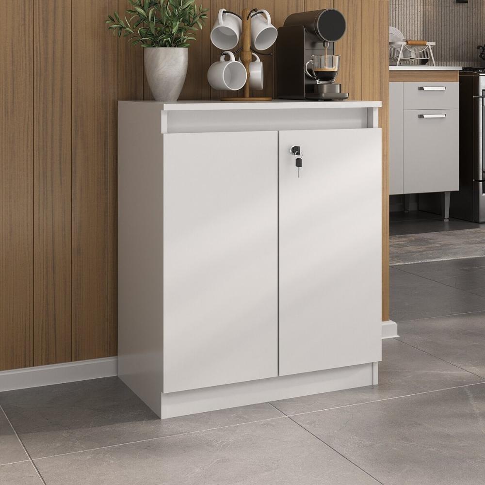 Aparador Buffet 60cm 2 Portas com Chave Multimóveis CR50099 Branco