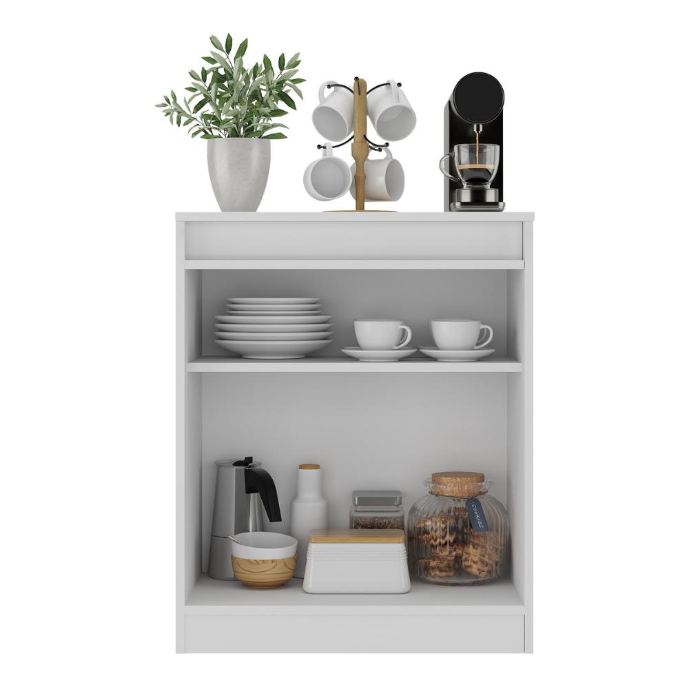 Aparador Buffet 60cm 2 Portas com Chave Multimóveis CR50099 Branco