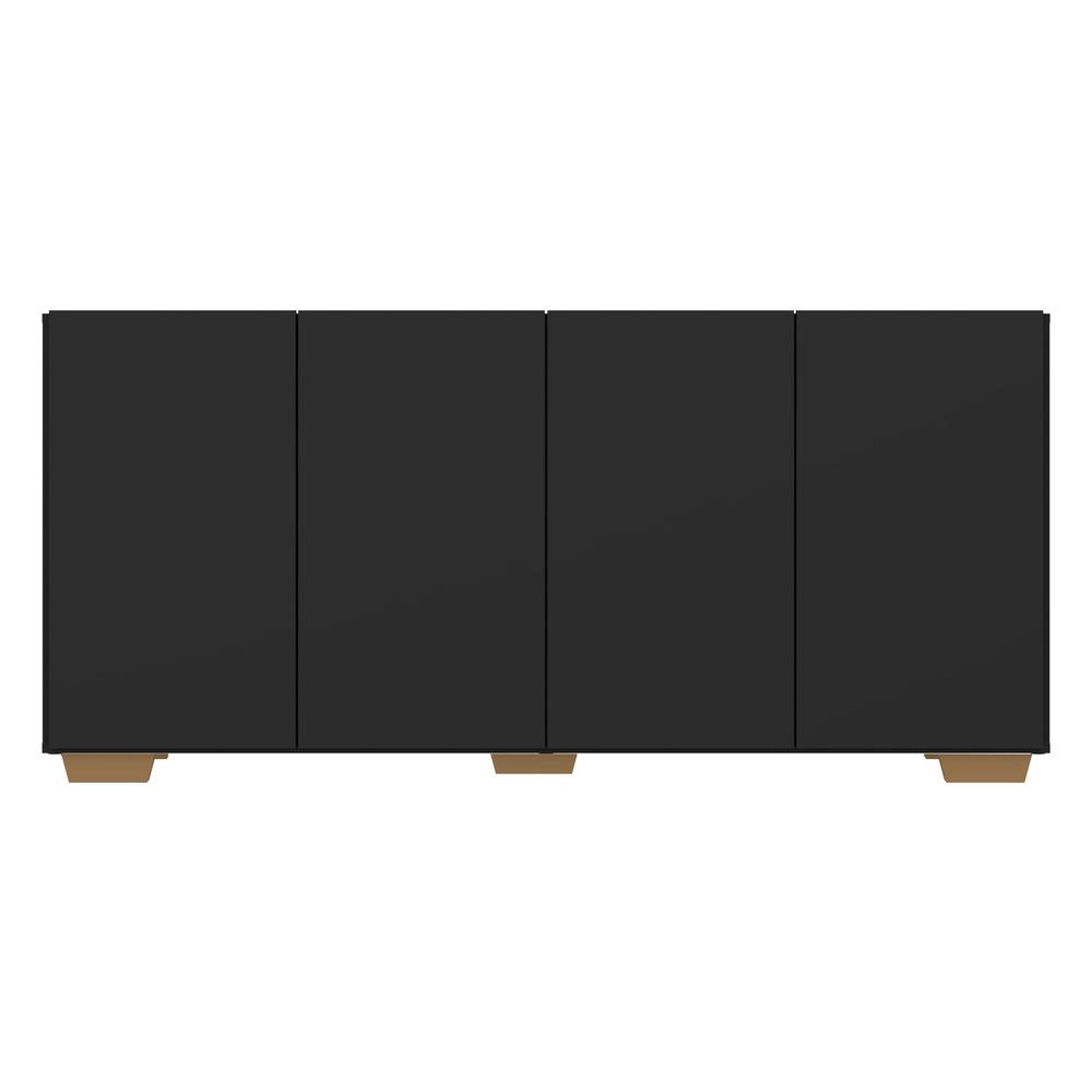 Aparador Buffet Multimóveis Veneza 4 Portas FG3557 Preto/Natural