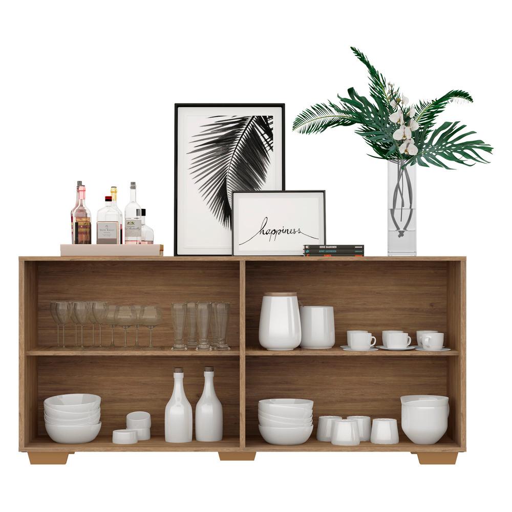Aparador Buffet Multimóveis Veneza 4 Portas FG3557 Rustic/Natural
