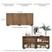 Aparador Buffet Multimóveis Veneza 4 Portas FG3557 Rustic/Preto