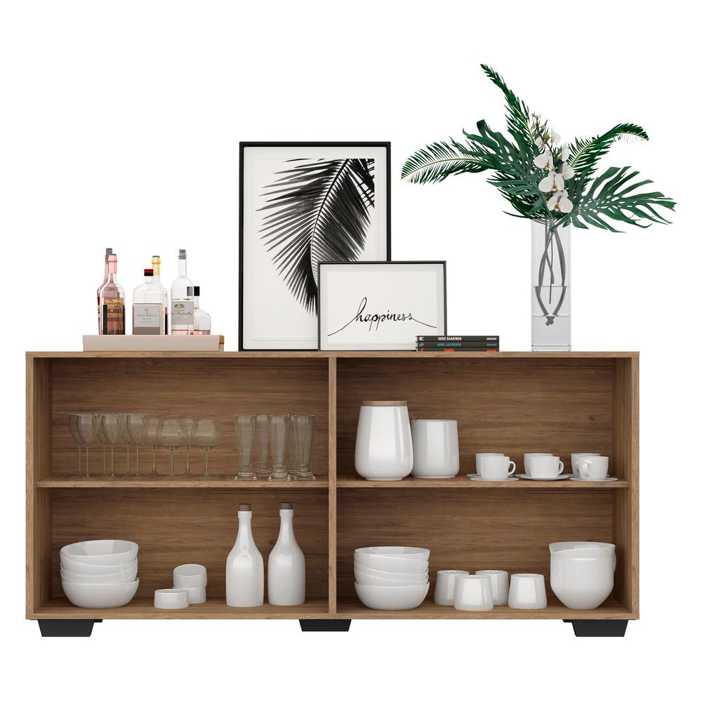 Aparador Buffet Multimóveis Veneza 4 Portas FG3557 Rustic/Preto